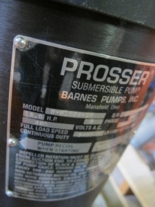 PROSSER SUBMERSIBLE PUMP, MODEL# 9-81534-23. LOADING & HANDLING FEE $15-4043